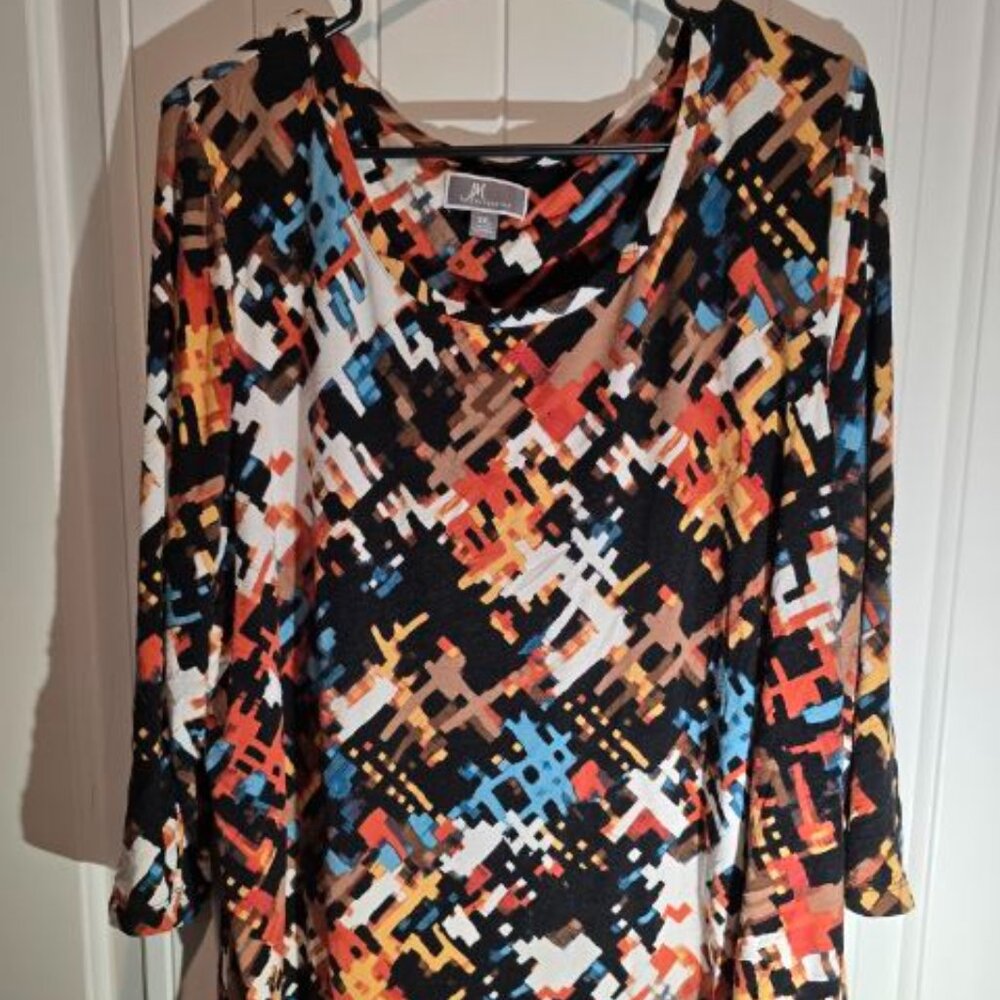 JM Collection Multi Colored Top XXL